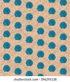 Weird Texture with human organs. Blue. Brain.