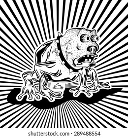 weird unusual pet funny creature monster crazy frog dog making poop