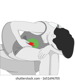Weird Weight Loss Woman exercise. black and grey with pattern interupt highlight. vector illustration for ad