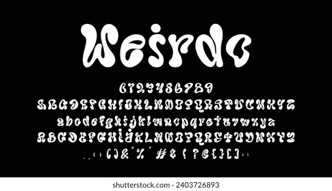 Weirdo experimental display font Best Alphabet Alphabet Brush Script Logotype Font lettering handwritten