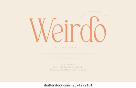 Weirdo typography beauty fashion elegant minimalist serif italic fonts decorative wedding vintage retro logos. Minimal luxury font alphabet logo. Vector illustration