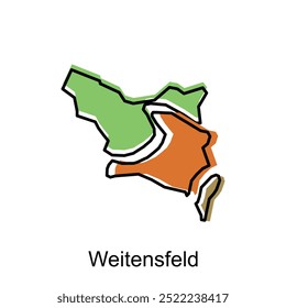 Weitensfeld map. vector map of Austrian capital Country colorful design, illustration design template on white background