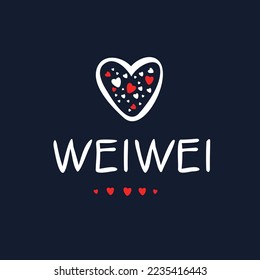 (Weiwei) Calligraphy name, Vector illustration.