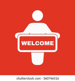 The welcom icon. Invite symbol. Flat Vector illustration