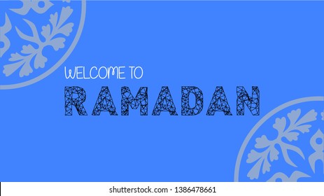 WELCOM TO RAMADAN. ISOLATED ON BLUE