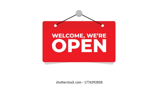 Welcom Were Open Sign Symbol Banner Stock Vector (Royalty Free ...