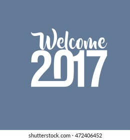 Welcome 2017 Creative numbers Happy new year creative design for your greetings card, flyers, invitation, posters, brochure, banners, Chinese New Year blue background