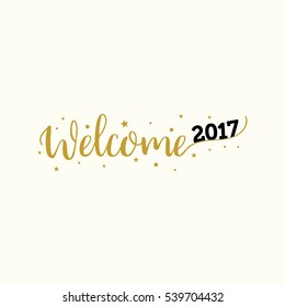 Welcome 2017 Creative numbers, Happy new year creative design for your greetings card, flyers, invitation, posters, brochure and banner. Vector Illustration