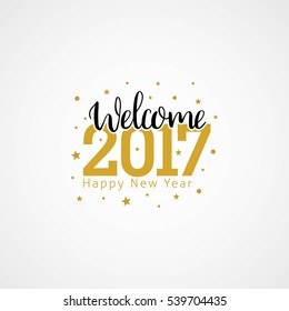 Welcome 2017 Creative numbers, Happy new year creative design for your greetings card, flyers, invitation, posters, brochure and banner. Vector Illustration