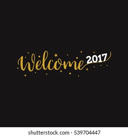 Welcome 2017 Creative numbers, Happy new year creative design for your greetings card, flyers, invitation, posters, brochure and banner. Vector Illustration