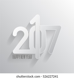 Welcome 2017 Creative numbers with white and grey background for your greetings card, flyers, invitation, posters, brochure, banners, calendar Gray Numbers over Black background