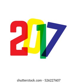 Welcome 2017 Multi Colored Creative numbers for your greetings card, flyers, invitation, posters, brochure, banners, calendar Gray Numbers over Black background