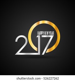 Welcome 2017 new stylish Creative numbers for your greetings card, flyers, invitation, posters, brochure, banners, calendar Gray Numbers over Black background
