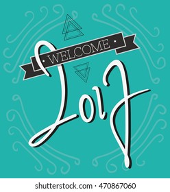 Welcome 2017 new year typography 