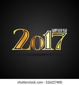 Welcome 2017 simple Creative numbers for your greetings card, flyers, invitation, posters, brochure, banners, calendar Gray Numbers over Black background