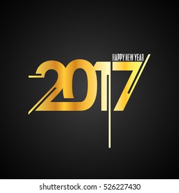 Welcome 2017 total golden Creative numbers for your greetings card, flyers, invitation, posters, brochure, banners, calendar Gray Numbers over Black background