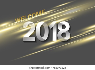 welcome 2018. happy new year vector template