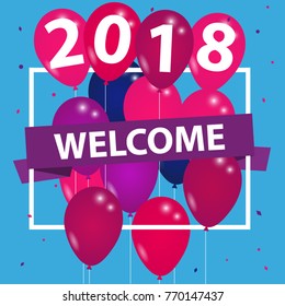 Welcome 2018 - Silvester Background Banner