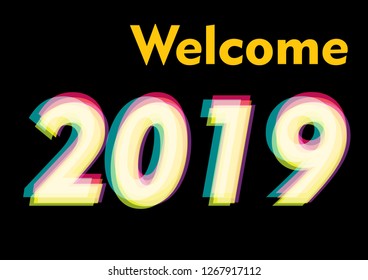 Welcome 2019 illustration vector