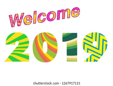 Welcome 2019 illustration vector
