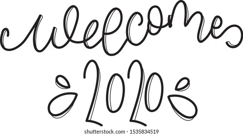 Welcome 2020 New Year Vector