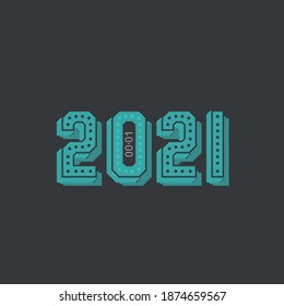 Bienvenidos al 2021 sobre fondo gris. Feliz año nuevo 2021