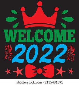 archivo vectorial de diseño de camisetas de bienvenida 2022
