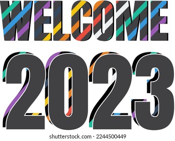 diseño HD de vectores de texto 2023 de bienvenida