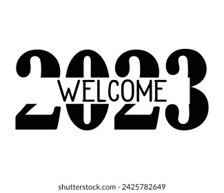 Diseño de la camiseta de tipografía Welcome 2023
