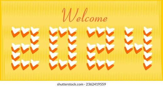 welcome 2024 illustration vector design eps file
