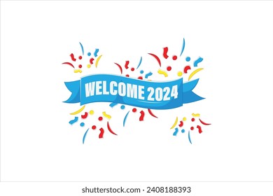 Welcome 2024 New Year Sticker