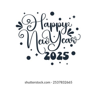 Welcome 2025 with a collection of eye-catching 'Happy New Year' designs. Ideal for holiday branding, personal greetings, and joyful celebrations.