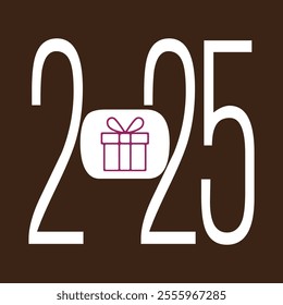 welcome 2025 with gift box vector , 2025 welcome 2025