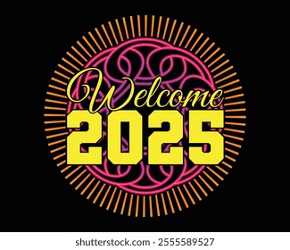 Welcome 2025 Happy New Year vector quality Banner Background Welcome 2025