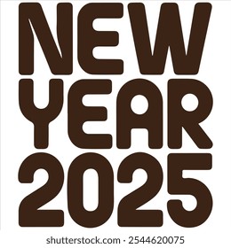 Welcome 2025 with this minimalist New Year greeting featuring bold black typography.