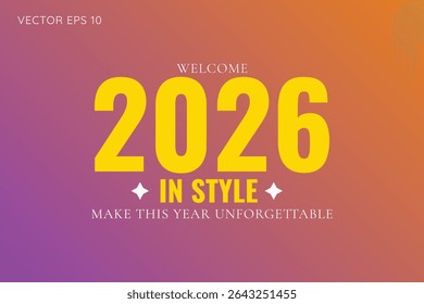 Welcome 2026 Purple and Orange New Year Poster Design