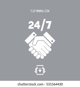 Welcome 24/7 - Vector web icon