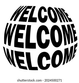 Welcome 3D text isolated vector, welcome sign element, poster, banner design on white background