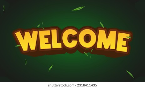 Welcome 3D Text Jungle Style