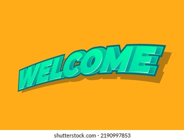 Welcome 3d text on orange background.