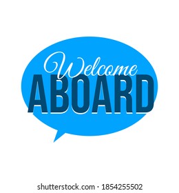 Welcome aboard new joining hiring flat vector label icon background