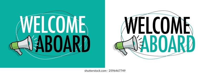 Welcome aboard on color background