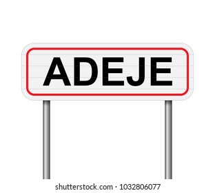 Welcome to Adeje, Spain road sign vector