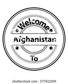 Welcome to Afghanistan Country Grunge Stamp