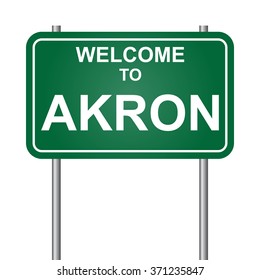 Welcome to Akron, green signal vector