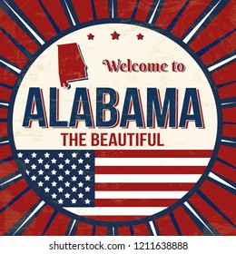 Welcome to Alabama vintage grunge poster, vector illustrator