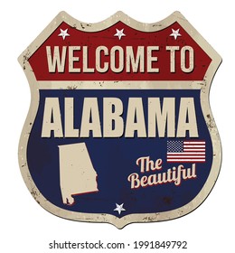Welcome Alabama Vintage Rusty Metal Sign Stock Vector (Royalty Free ...