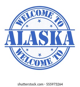 Welcome to Alaska grunge rubber stamp on white background, vector illustration