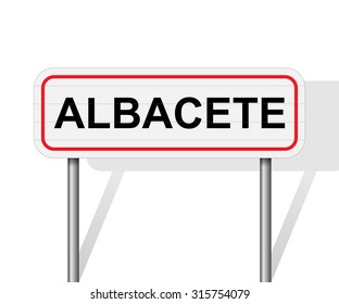 Welcome to Albacete Spain road sign vector