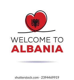 Willkommen in Albanien, Vektorgrafik.